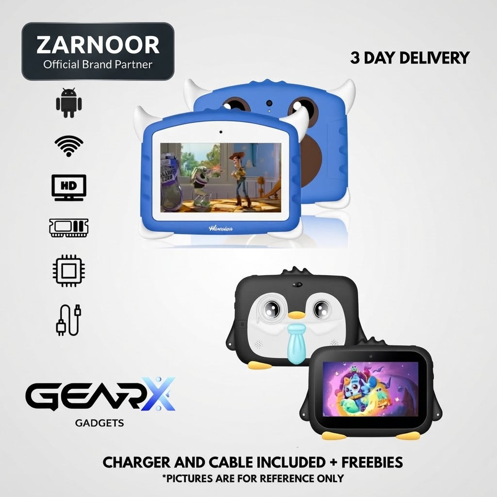 2026 Kids Tablet 7 Inch, Android, 1GB+16GB Storage, Bundle, WIFI, Study Tablet Zarnoor