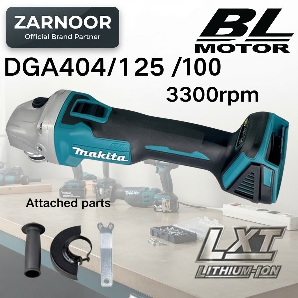 Makita DGA404 Brushless Tool Electric Angle Grinder 18V High Power 100mm Rechargeable Cutting Polishing Machine. ZArnoor( note : WITHOUT BATTERY AVAILABLE