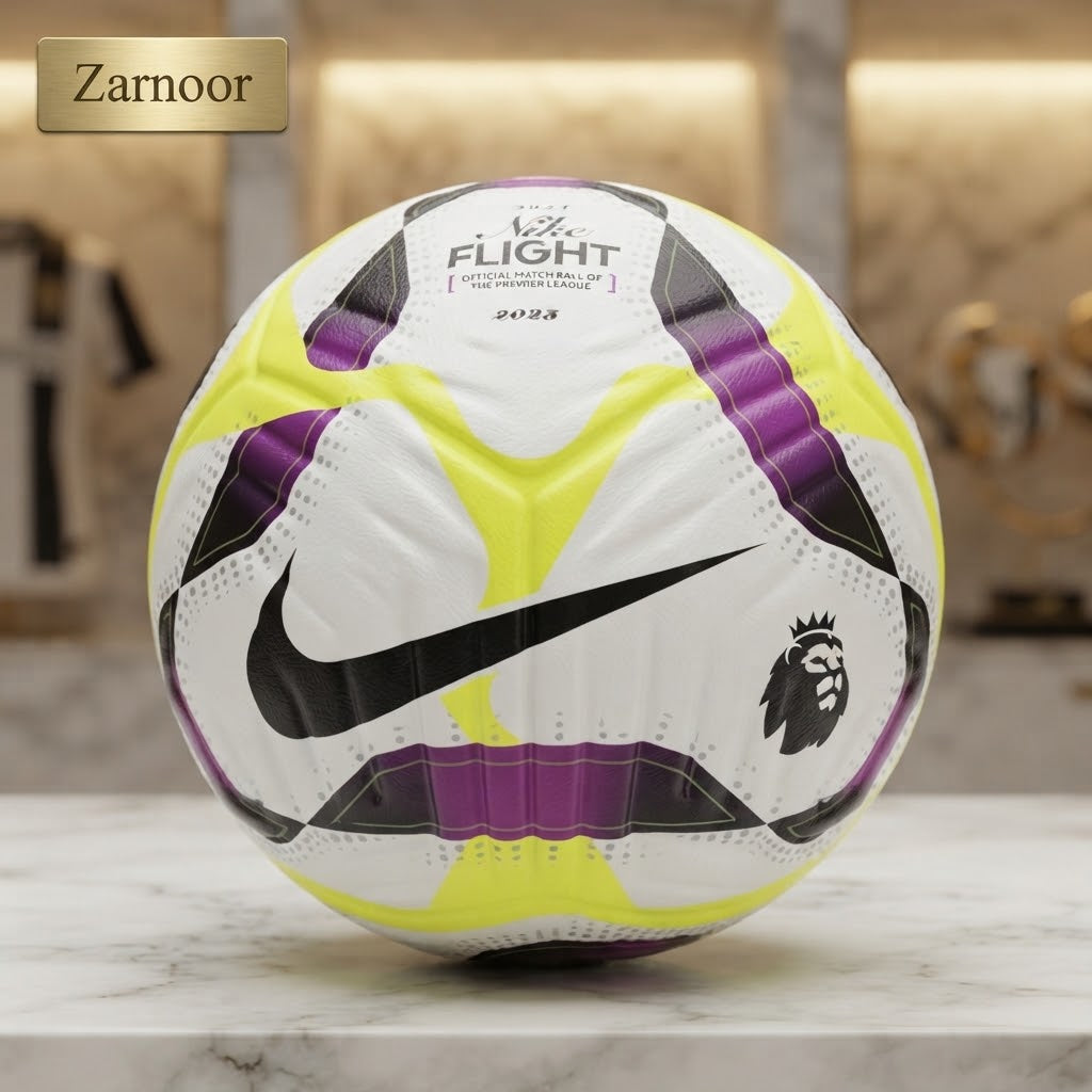 Nike Flight Premier League 2023 Official Match Ball – White, Purple & Yellow | Sports Equipment