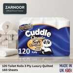 Softesse Cuddle Classic 120 Toilet Rolls 3 Ply Luxury Quilted Tissue - Zarnoor