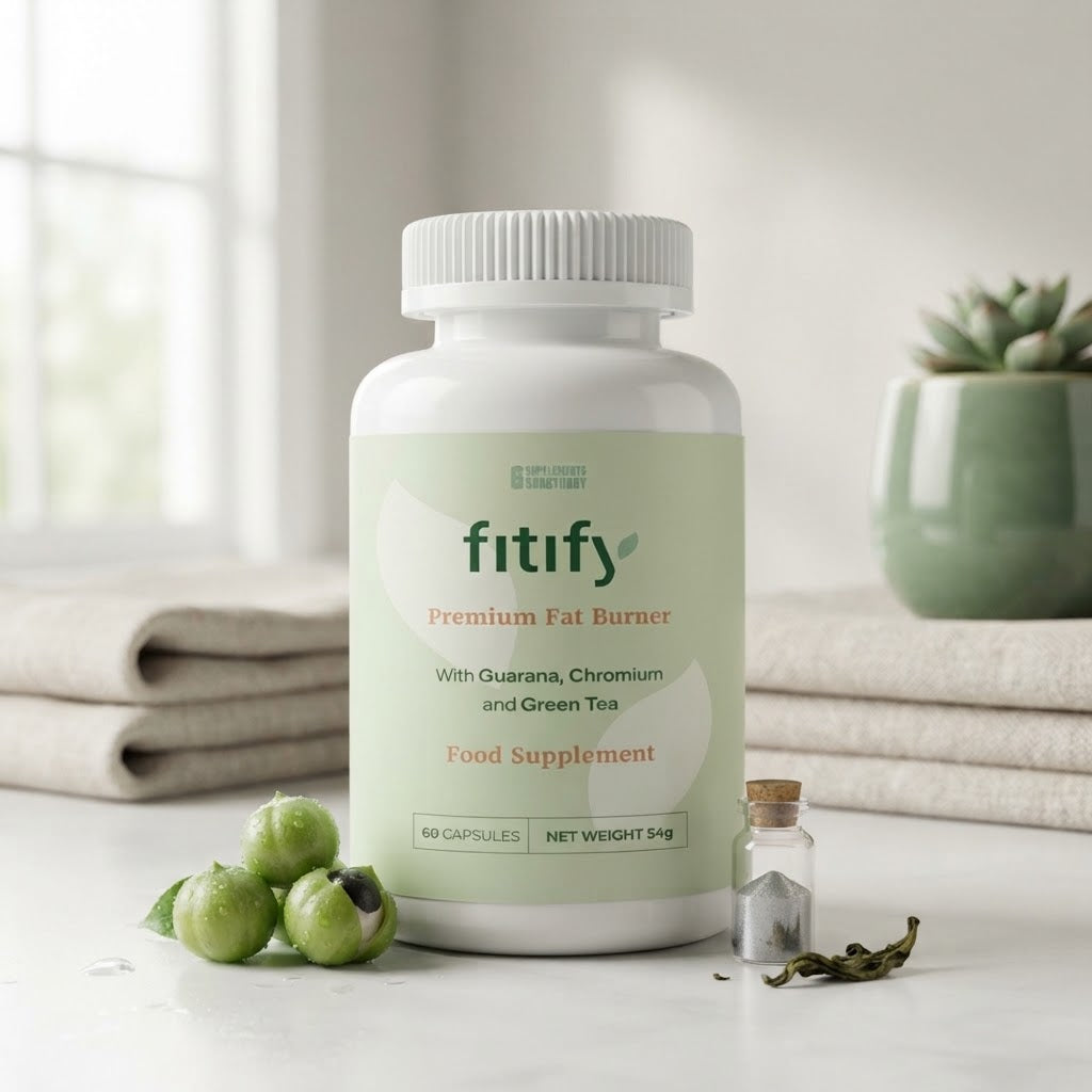 Fitify Premium Fat Burner With Guarana, Chromium and Green Tea Food Supplement - 60 Capsules