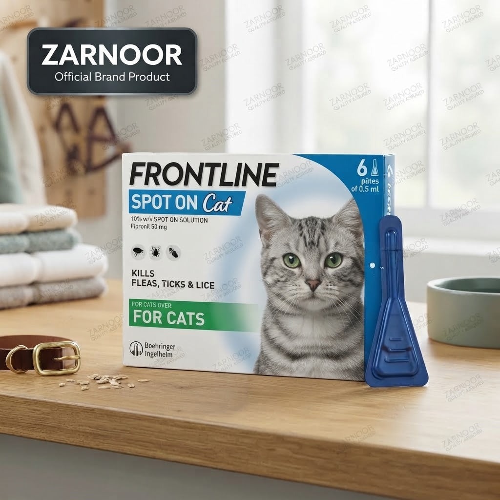 Zarnoor Frontline Spot On Flea, Tick & Lice Treatment for Cats - 6 Pipettes